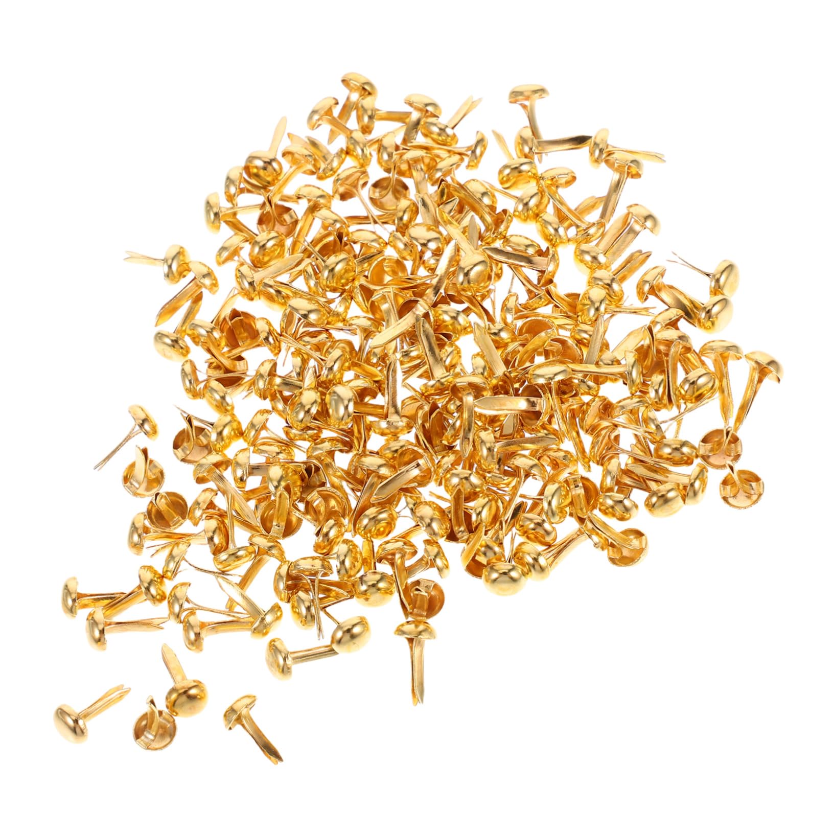 LALAFINA Retro Metal Binder Clips 200pcs Mini Paper Clips Iron Material DIY Craft Brads Round Paper Fasteners Versatile Craft Decorative