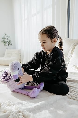 Miniatura 9 de The Petting Zoo Peluche de flamenco morado, regalos para niños, juguete de peluche de flamenco de Pazzion morado, 12 pulgadas