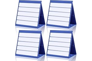 4 Pieces Table Top Pocket Chart Standing for Classroom Desktop Double Sided...