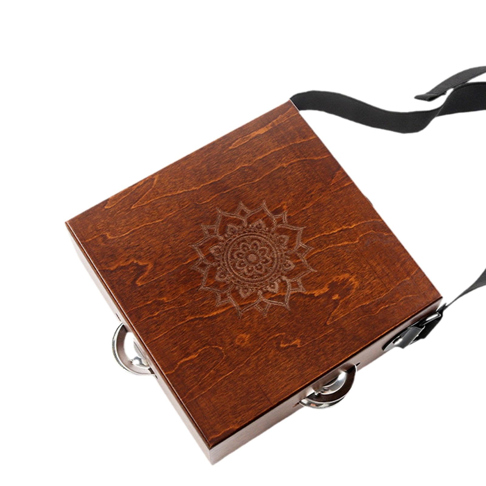 Cajon Portable, Tambour D'accompagnement pour Débutants et Professionnels. Instrument de Musique Facile à Transporter pour Les Artistes de Rue, Carré Marron