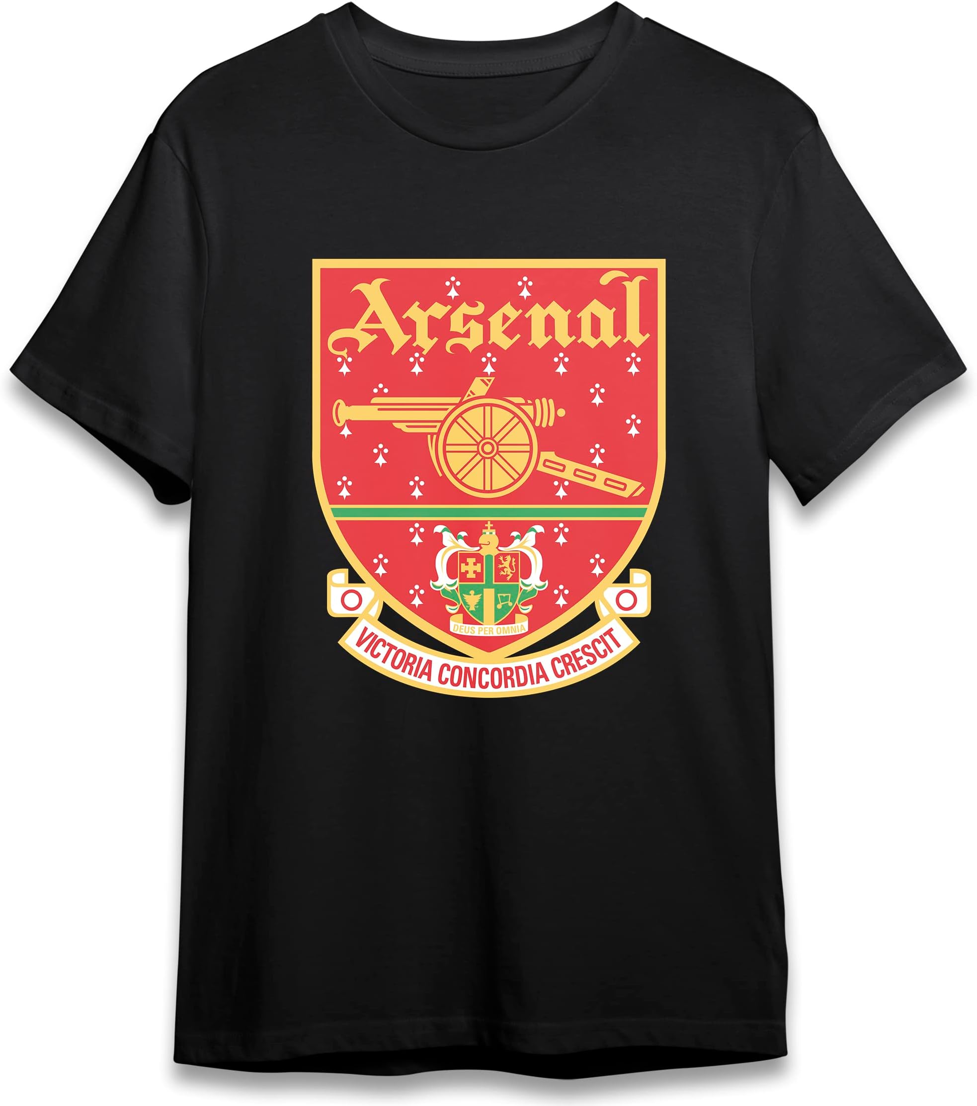 Arsenal F.C.Shirt Novelty Graphic Men's T-Shirt,Cotton Comfortable Short Sleeve Shirt Top,Men Round Neck Tees Black