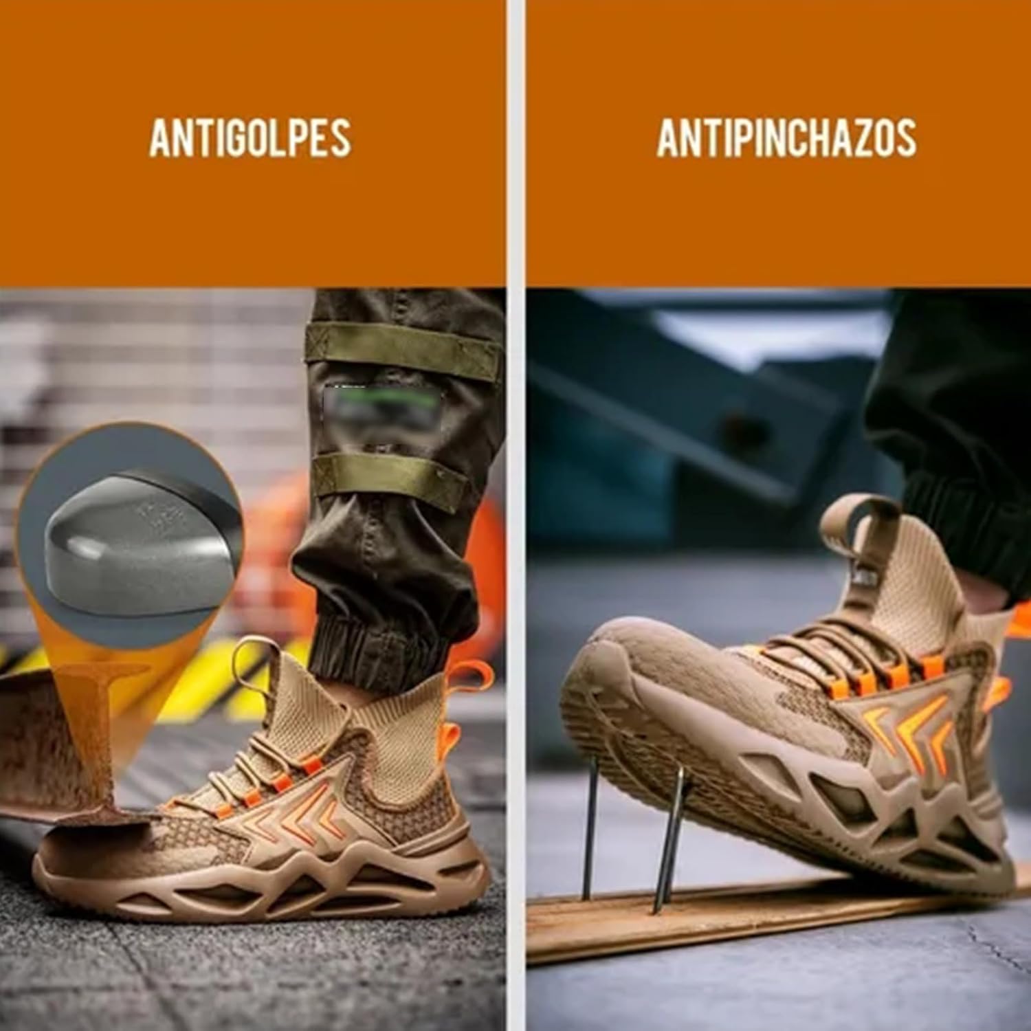 [Geavonyg] 不滅の作業靴軽量滑りにくい産業建設スニーカーブーツ鋼つま先ブーツ鋼つま先スニーカー女性のための男性