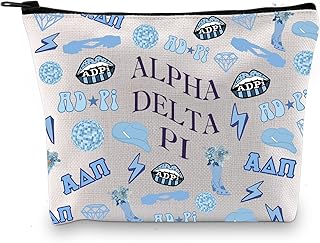 ADPI Makeup Bag Greek Sorority Gift Sorority Sister Gift Sorority Inspired Gift Big Little Reveal Bid Day Gift Sorority Merch Zipper Pouch (Alpha D P Bag)