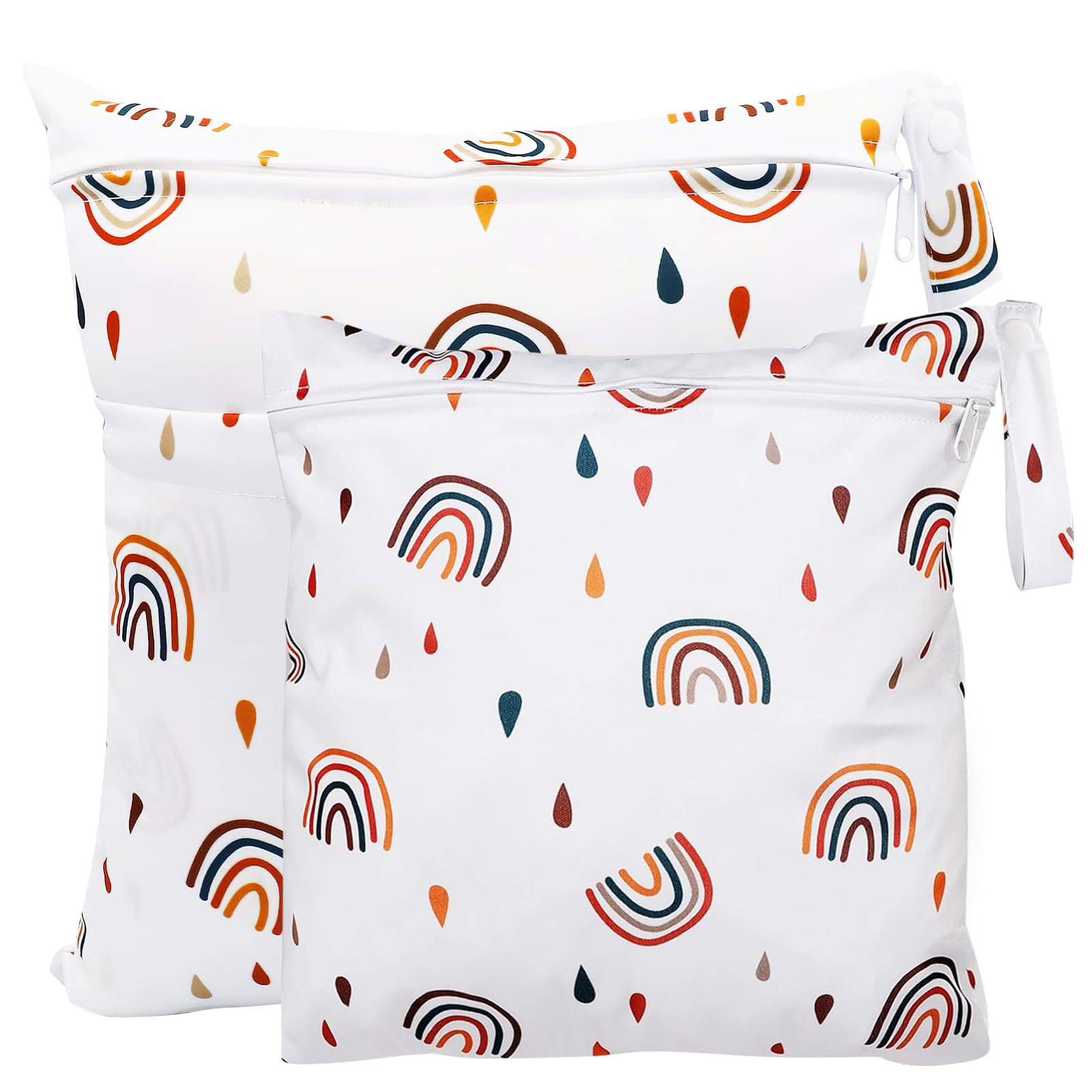 Sac à Couche Imperméable, 2 Pièces Pochette Couche Lavable, Sac de Couche Réutilisable, Wet Dry Bag, Sac à Maillot Mouillé, Sac Humide à Fermeture Éclair, pour Bébé Piscine Garderie Plage