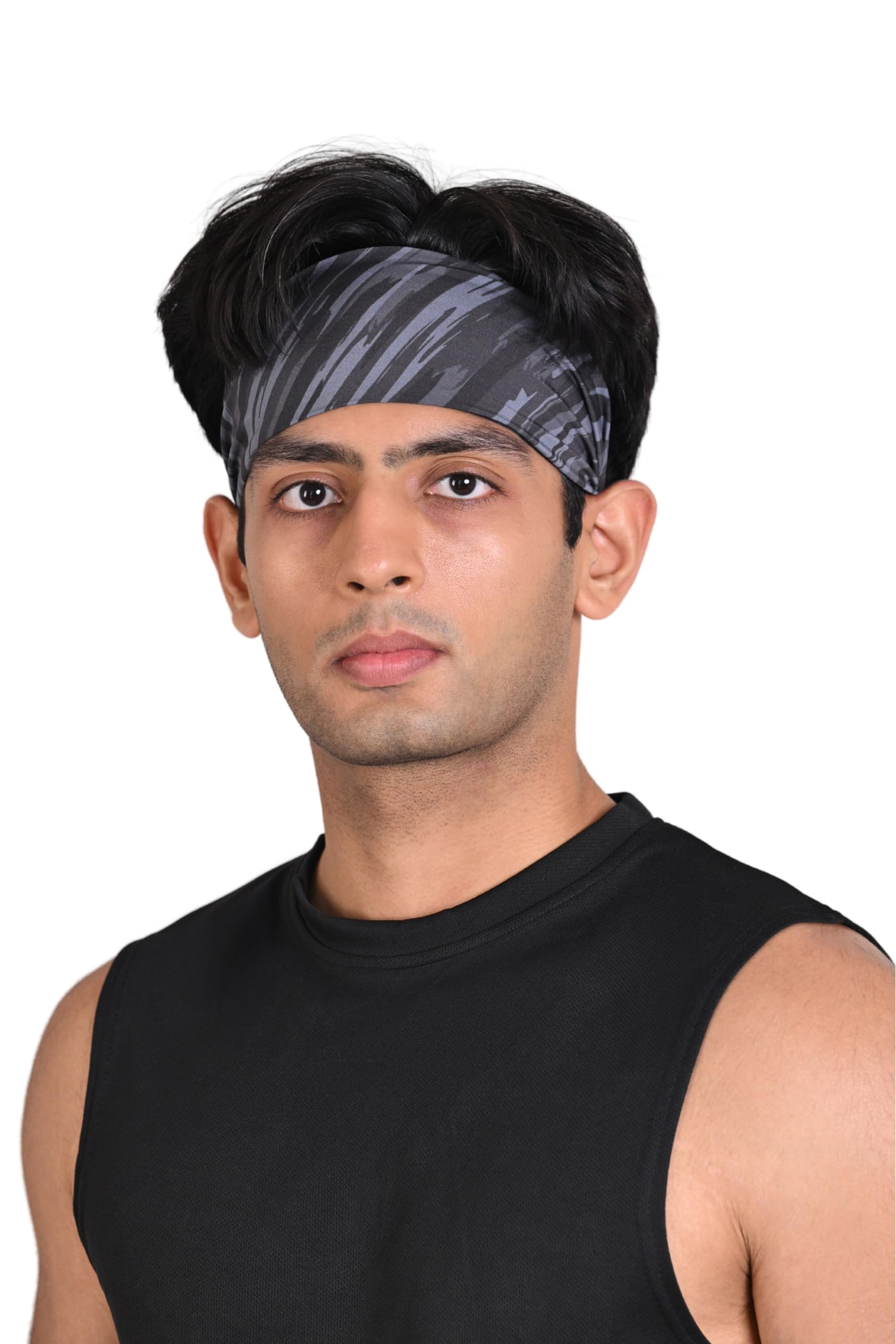Endurace Running Headband for Men, Breathable Non-Slip Design for Running, Runs and Long Hair (Black)