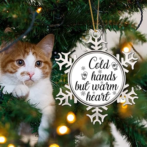 Vista 18 de Adorno de Navidad de metal para feliz año nuevo Yall, adornos de Navidad de metal, citas divertidas de Navidad, adornos colgantes decorativos de 3