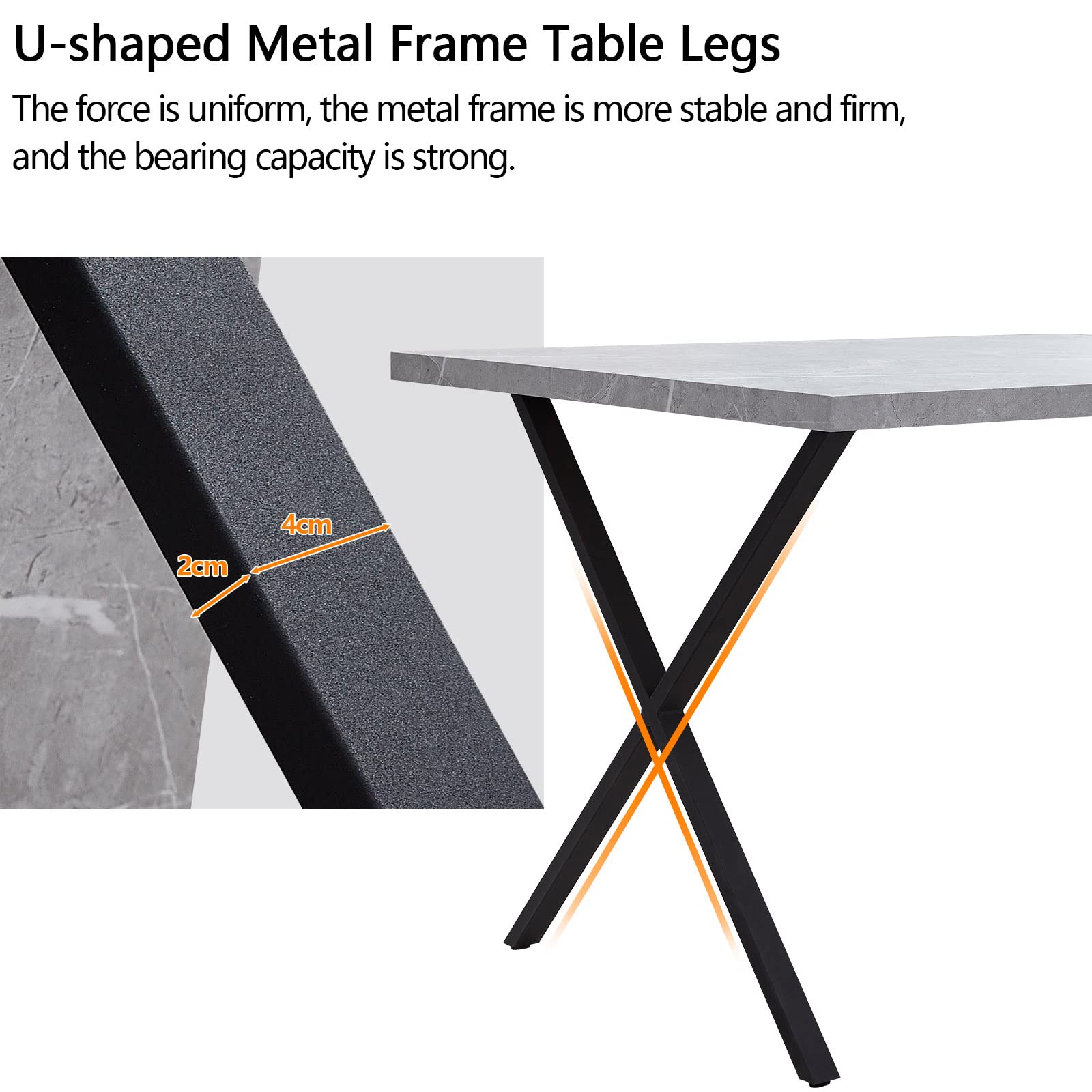 CLIPOP Esstisch Aus Holz 140x80 Cm – Mit Metallbeinen, Für 4 Personen, Industrie-Look, Braun