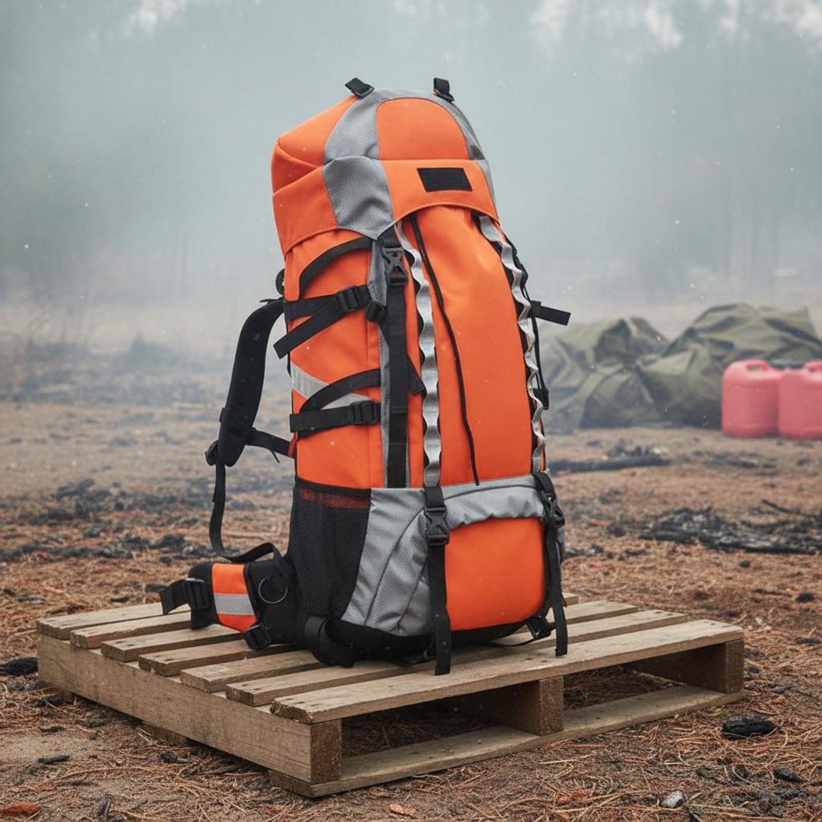 Mochila de Emergencia Impermeable Mochila para Incendios Bolsa de de Intervención Pack de Respuesta Rápida Material Oxford 1200D Protección contra