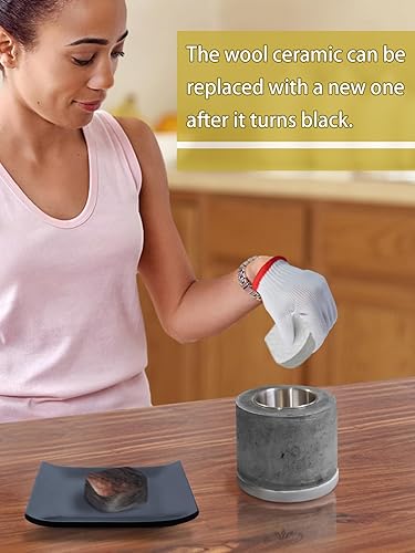 Miniatura 5 de MADHOLLY Paquete de 5 lanas de cerámica de alta calidad de 12 x 8 x 1 pulgada de grosor para fogata de mesa portátil para extender el tiempo de