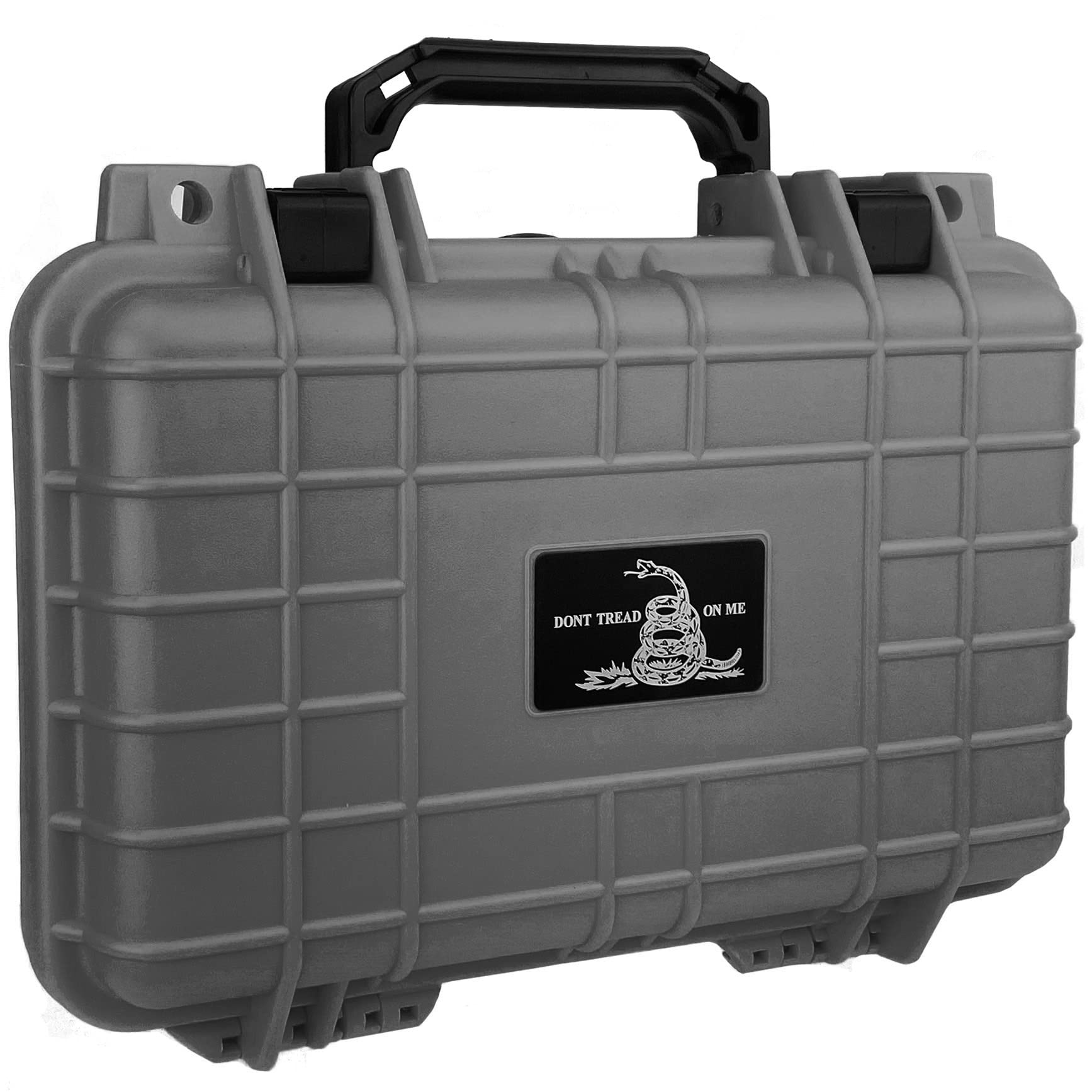 Eylar Don't Tread On Me Hard Pistol Case (Gray, Compact 1 Gun)