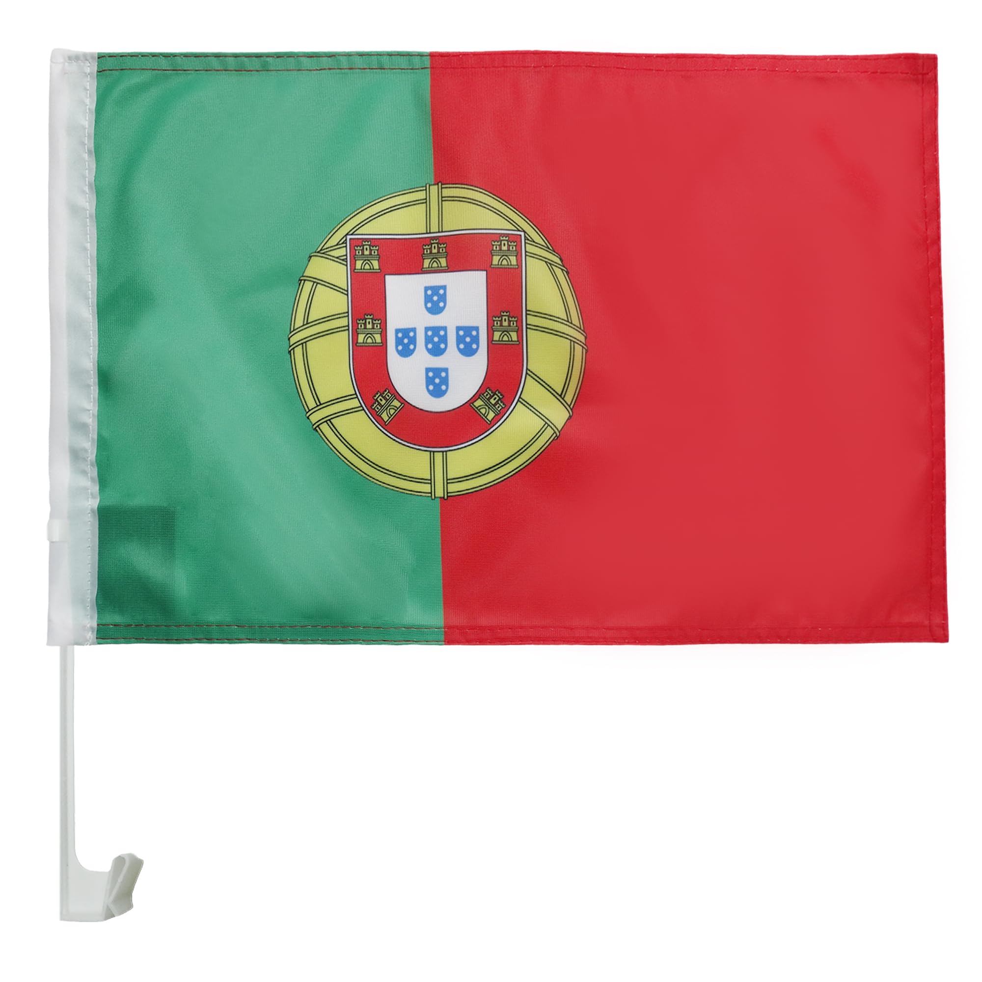 AZ FLAG Portugal Car Flag 18'' x 12'' - Portuguese Car flags 30 x 45cm - Banner 18x12 INCHES PLASTIC STICK — image 1