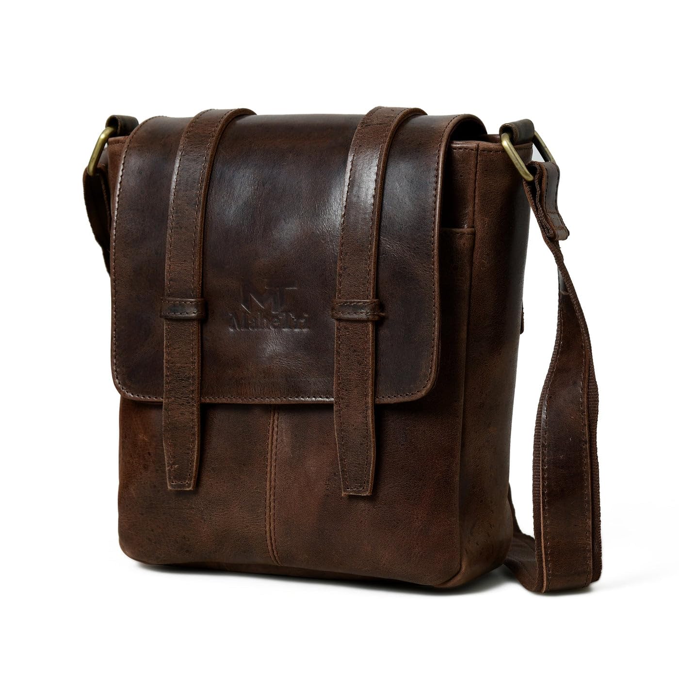 Unisex Brown Leather Crossbody Bag for Daily Use | Zipper Lock With Magnetic Lock for Strong Security | Multiple Pockets & Adjustable Strap for Easy Use | Ideal for Office, College & Travel-image-12