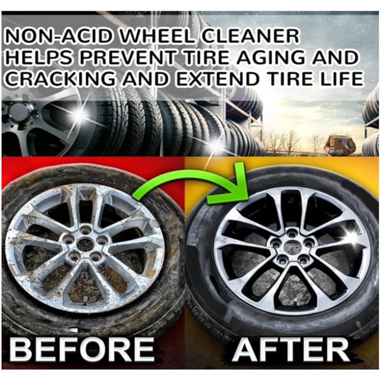 Wheelblaze Wheel Cleaner Wheelblaze, Versatile and Powerful Rust Converter Tire Cleaner Spray, Turn Filthy Wheels Into Instant Shine and Lasting Protection (2pcs)