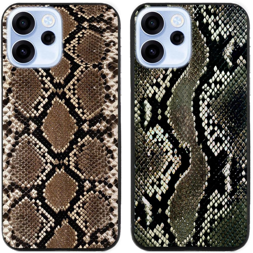 Case For OPPO Reno15 F/Reno 15F 5G,Classic Snake Printed Durable Degradable TPU Silicone Gel Thin Back Phone Case Cover,2 Pcs/lot