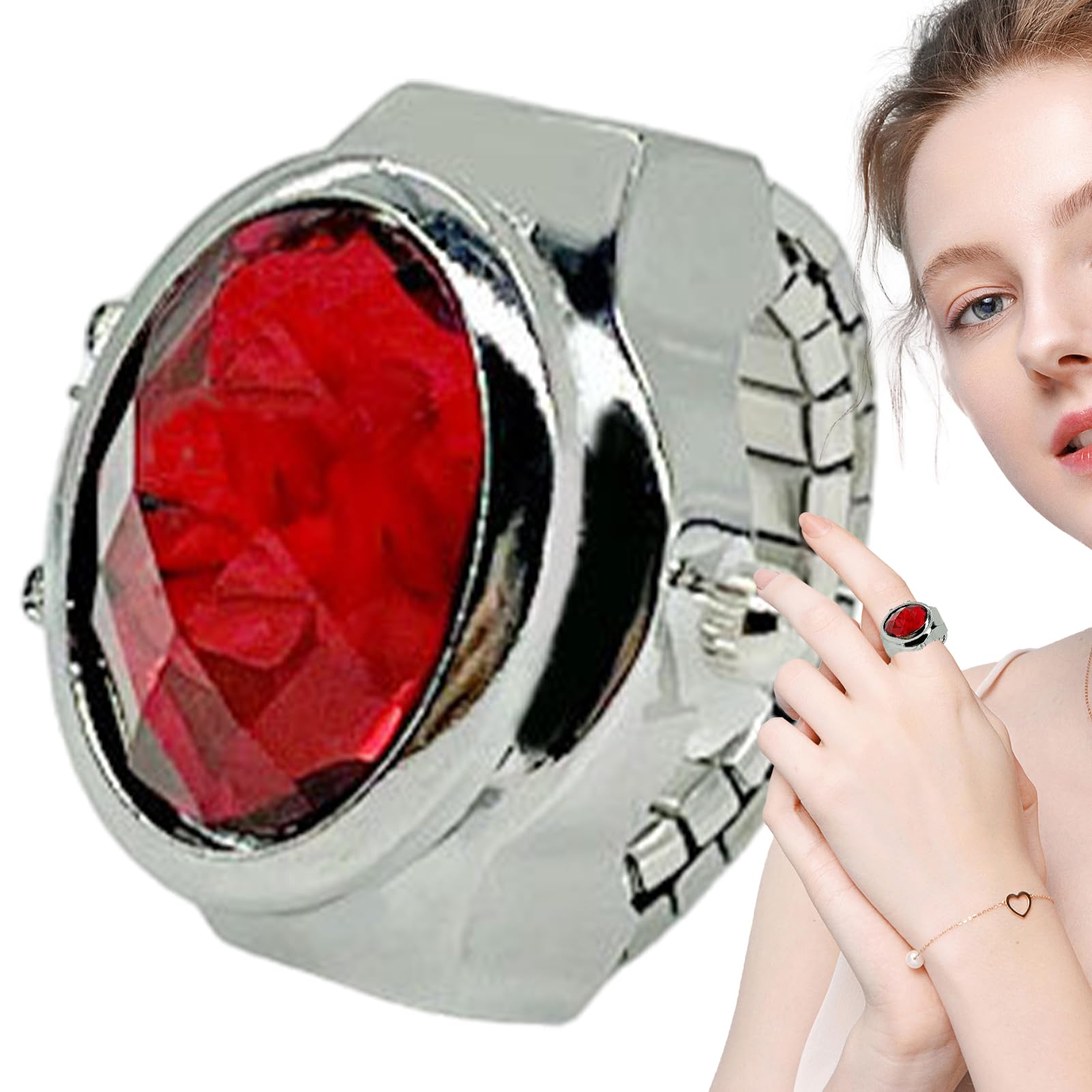 Reloj con Anillo para Mujer, Reloj con Anillo para Dedo - Reloj de apilamiento de Movimiento - Reloj de Dedo Vintage Creativo, Relojes de Dedo de joyería Ajustables para Dedo de Mujer