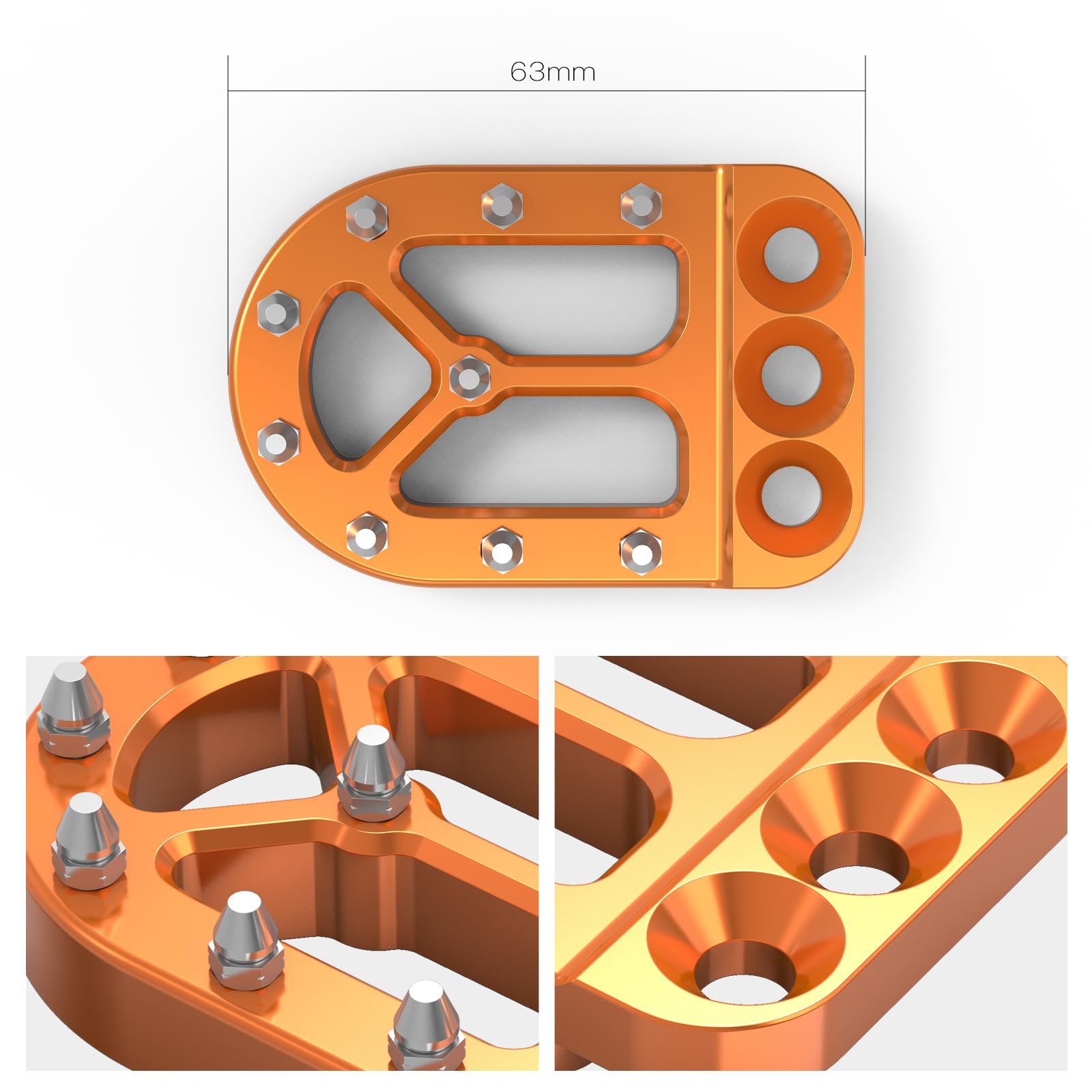 NICECNC Orangefarbener Aluminium-Bremshebel-Peg Compatible with 390 Adventure 2020–2023, Compatible with Husqvarna 701 Enduro/Supermoto, Compatible with GasGas 700 SM/ES, Siehe Ausstattung