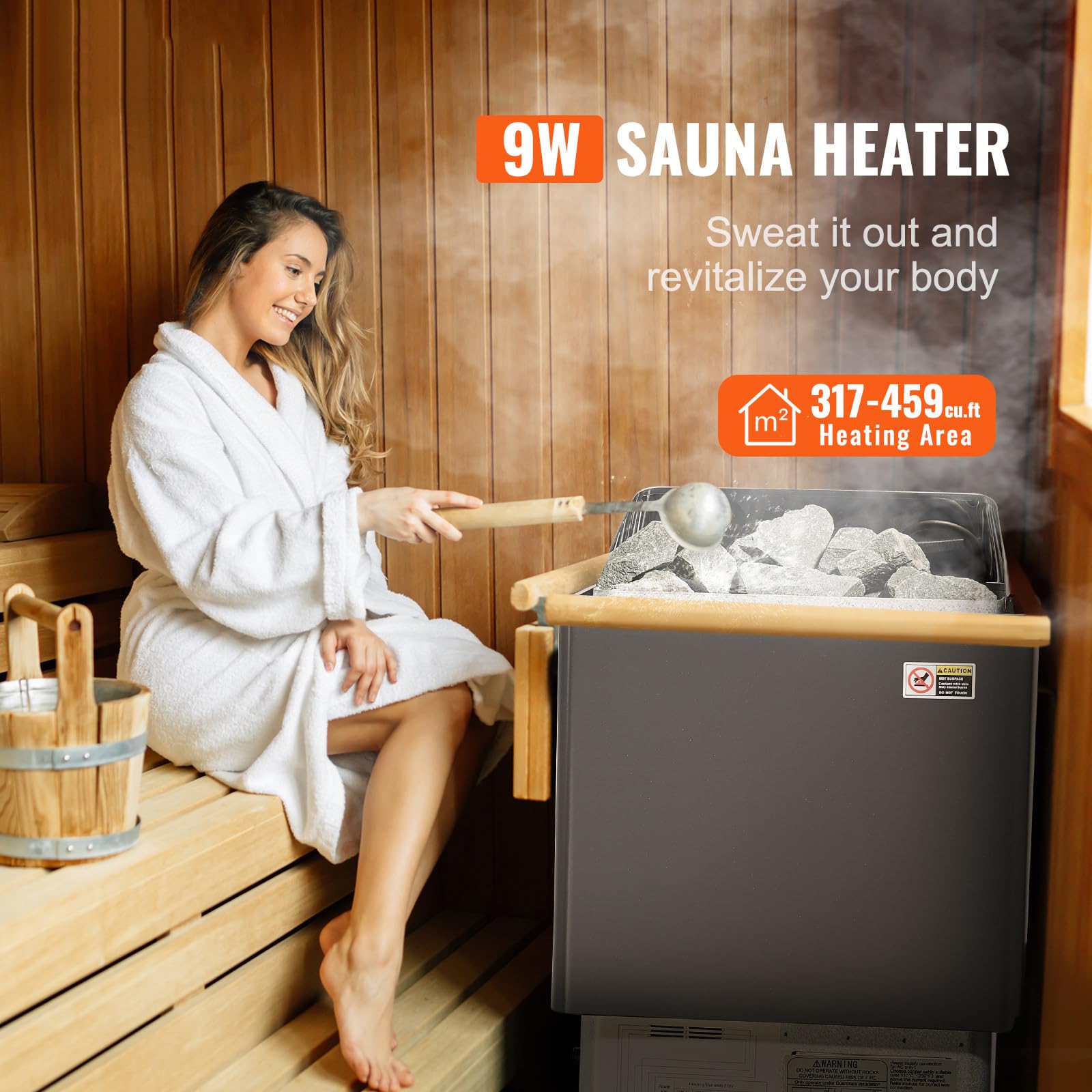 Poêle à Sauna électrique Avec Contrôleur Interne, Acier Inoxydable - Poêle à Vapeur Pour Sauna, équipement De Sudation, Pour La Maison, L'hôtel,6.0KW