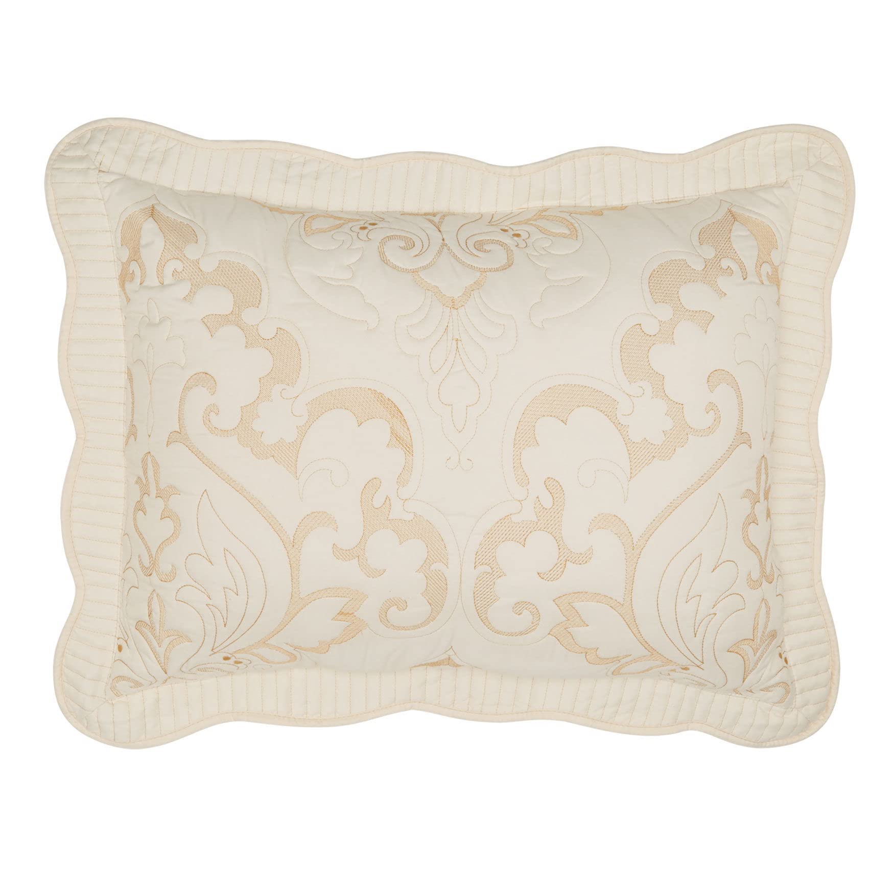 BrylaneHomeAmelia Sham Pillow - Standard, Ivory White
