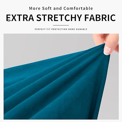 Miniatura 5 de Easy-Going Funda 100% impermeable doble de 3 piezas para sofá biplaza de gran tamaño, elástica, suave, para perros, funda de sofá para sofá de 2