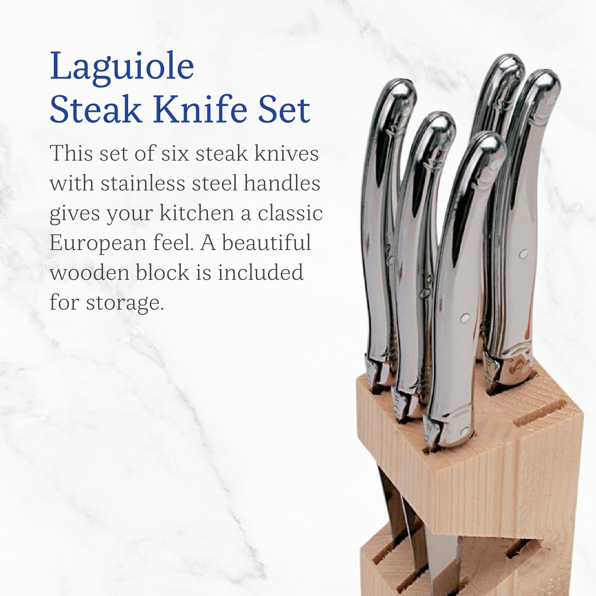 Amazon.com: Jean Dubost JD16572 6 Steak Knives In a Wooden Block