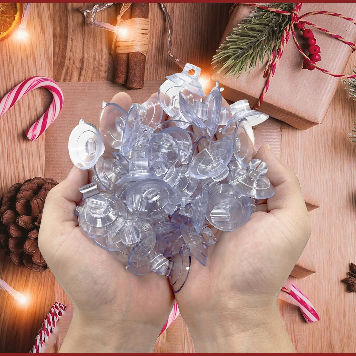 Lot De 30 Mini Ventouses Transparentes Pour Guirlandes Lumineuses - Crochets Fenêtre Déco Noël