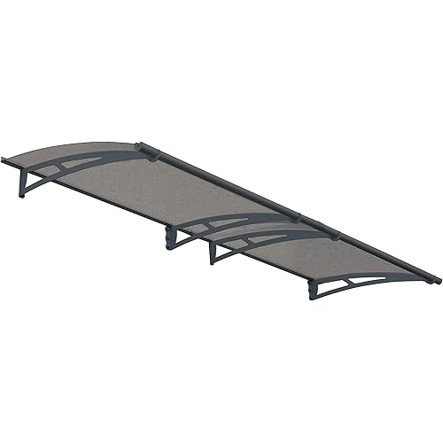 Palram Aquila 3000 Door & Window Awning, 10' L x 3' W x 6.9" H - Gray/Solar Gray
