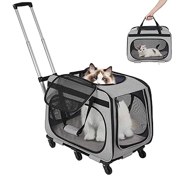 Amazon.co.jp: HOVONO 特大 猫 キャリー キャスター付き 小型 犬