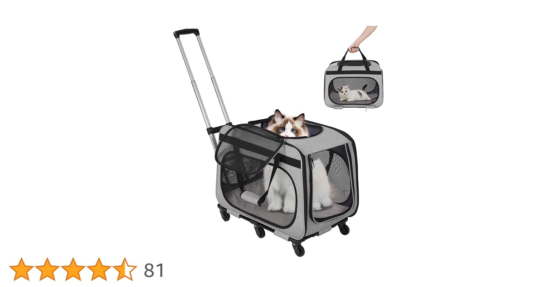 Amazon.co.jp: HOVONO 特大 猫 キャリー キャスター付き 小型 犬