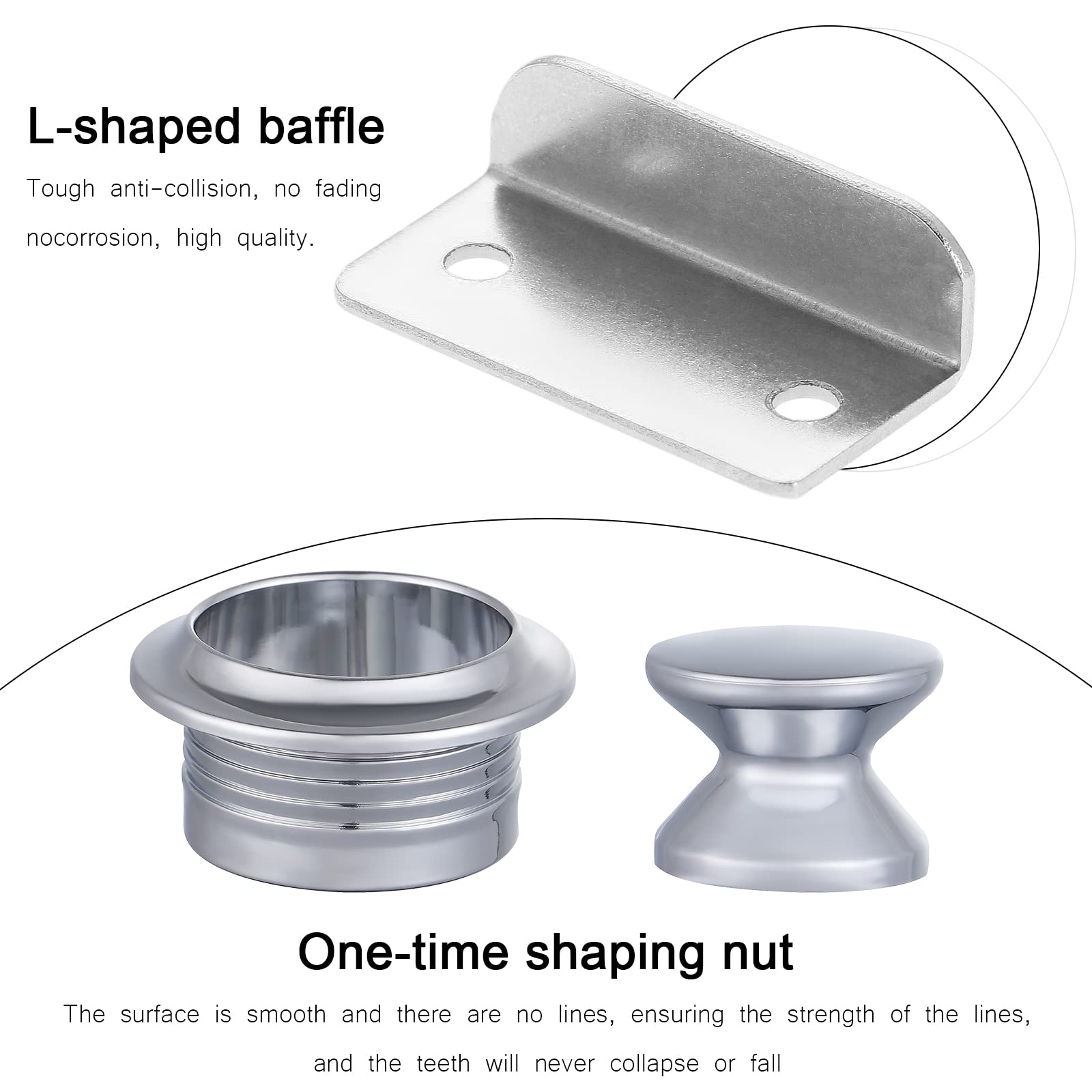 HSEAMALL 5PCS Serrature a Pulsante, Serrature per Cassetti e Ante di Armadio, Serratura per Porta Senza Chiave, Manopola per Camper, Roulotte, Furgone, Barca, Cromo