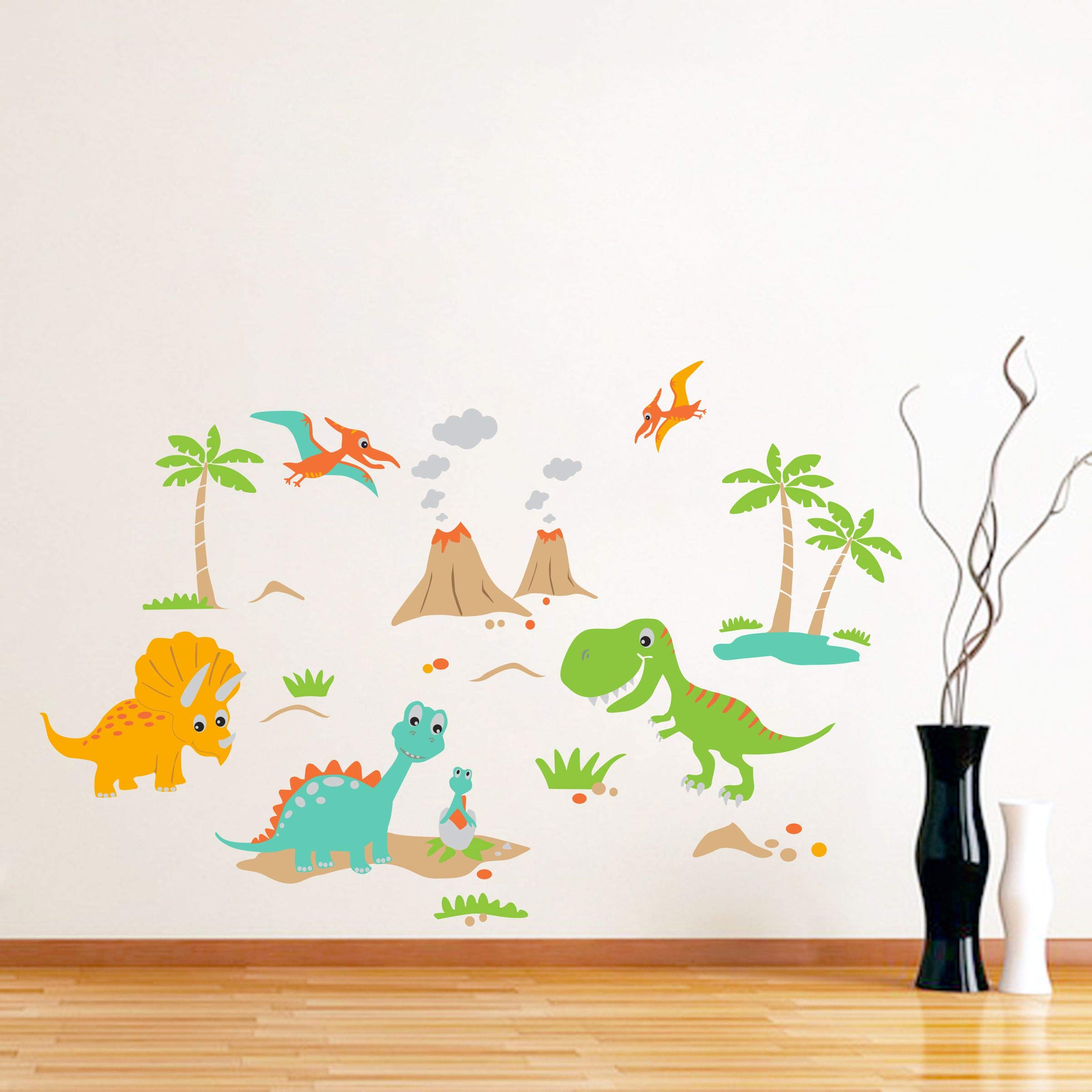 Decorhubb Dino Land Dinosaurs Wall Decal Wall Sticker Pvc Vinyl