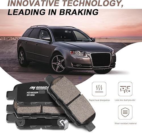 Miniatura 6 de Pastillas de freno traseras de cerámica para repuesto automotriz compatibles con Infiniti, Nissan RogueMuranoAltimaSentraPathfinder, pastillas de