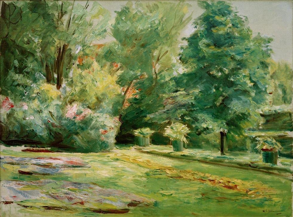 Tableau Max Liebermann la terrasse fleurie impression murale pour decoration chambre
