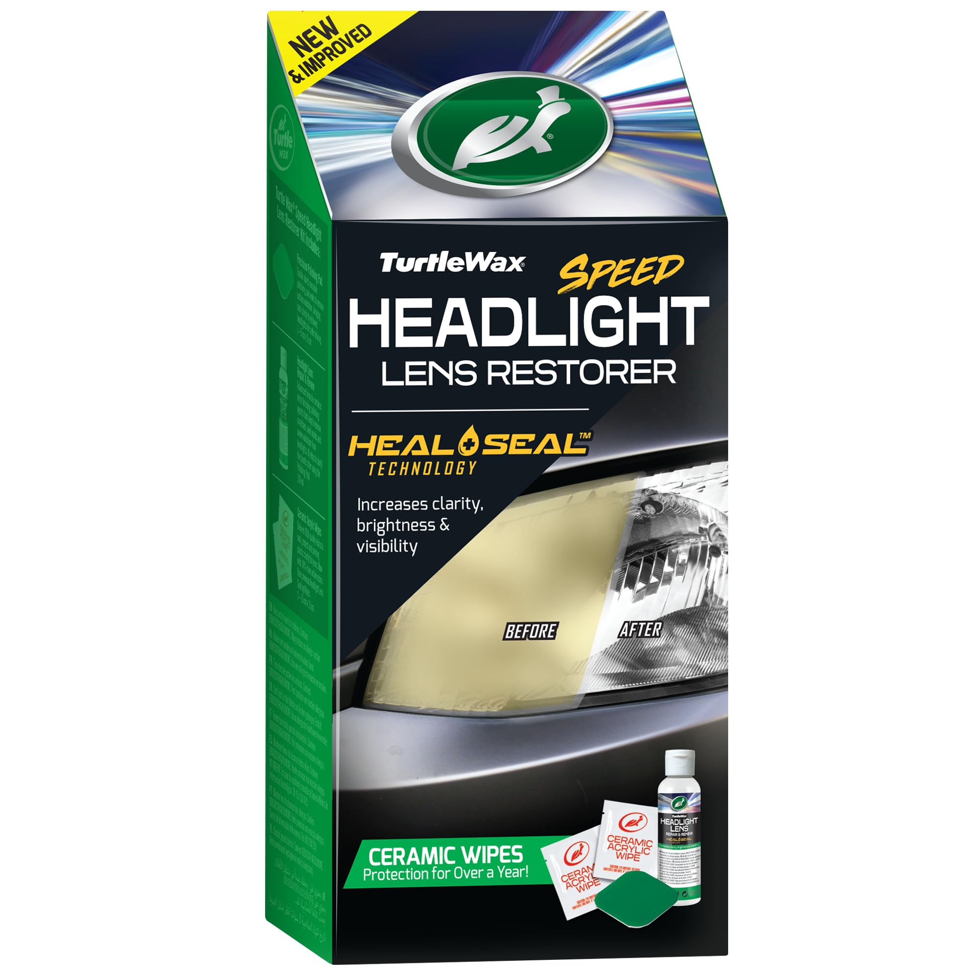 Turtle Wax TW53685 Headlight Restorer Car Headlamp Polish Cleaner Kit (New Version)