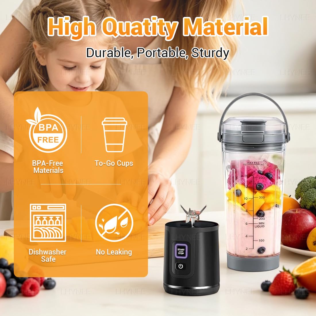 Vaso de Repuesto con tapa compatibilidad para Ninja Blast | 530ml con tapa para beber y a prueba de derrames, Repuestos para batidora compatibilidad para BC100/BC151 las series