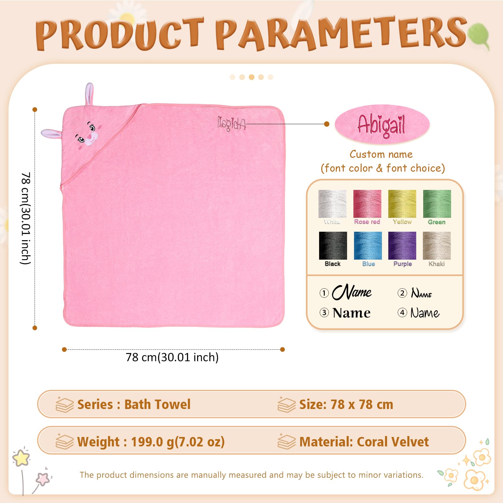 Cape De Bain Bébé Ourson Personnalisé Au Prénom écrue | Little Crevette