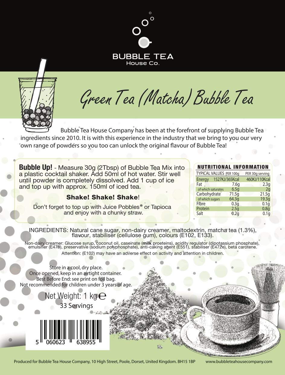Bubble Tea House Company Matcha Bubble Tea Powder (1kg / 33 Servings