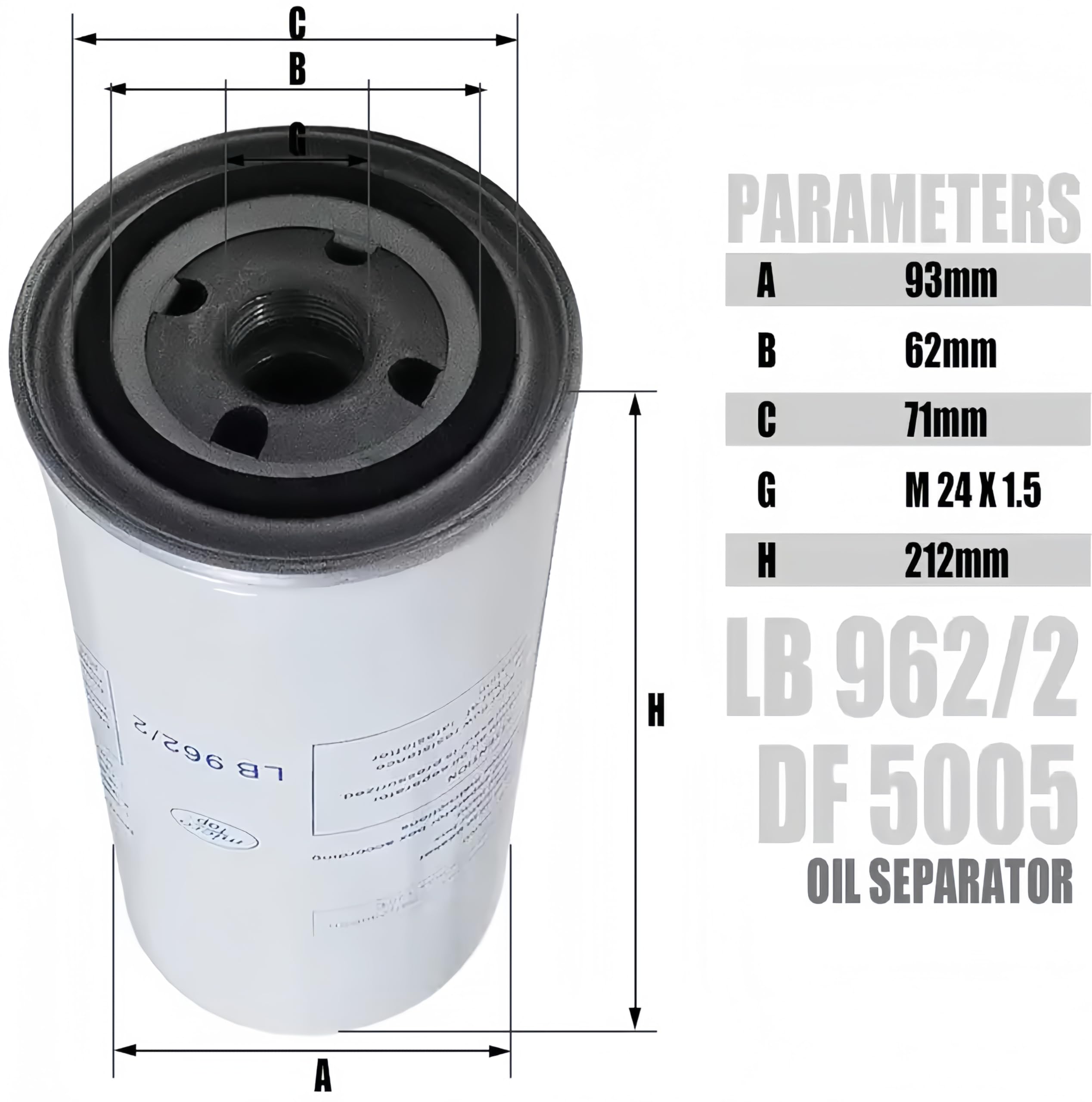 LB962/2 Compresseur d'air à vis Séparateur d'huile Filtre à tambour Pièce de rechange 6221347800 2205406508