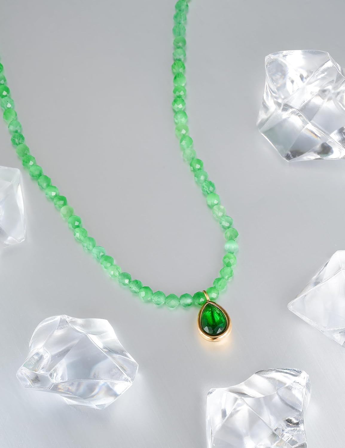 Mini Natural Gemstone Beaded Choker Necklace Gold Plated Healing Crystal Boho Layering Statement Jewelry for Women - Image 2