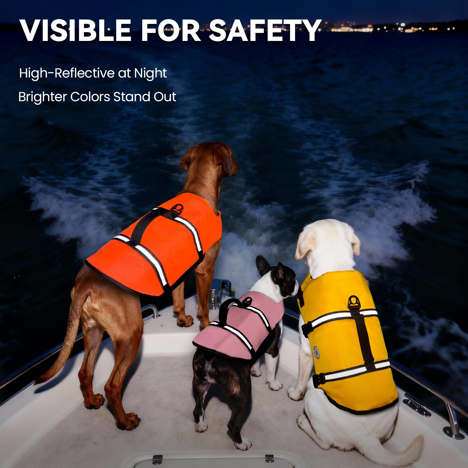 VIVAGLORY Rip Stop Dog Life Jacket, Buoyancy Aid with Handle, Buoyancy for Doggy, Dog Life Jacket for Swimming & Boating, XXS, Bright Orange - 5