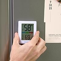 Vista 3 de AcuRite Medidor de humedad higrómetro y termómetro digital para interiores con medidor de temperatura y medidor de humedad, termómetro de Blanco