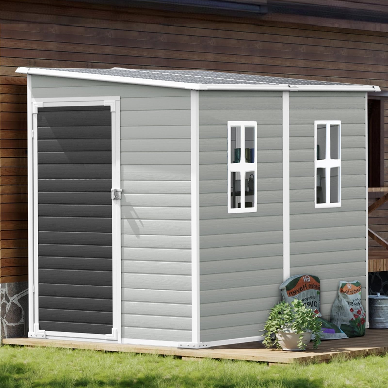 8x4x6 Resin Lean-to Shed