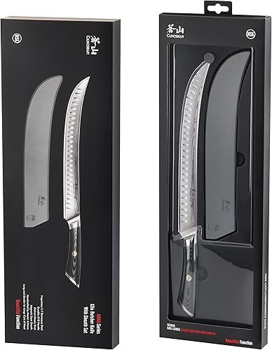 Miniatura 8 de Cangshan NAKA Series 503046 X-7 Cuchillo de carnicero forjado de acero de 12 pulgadas con funda