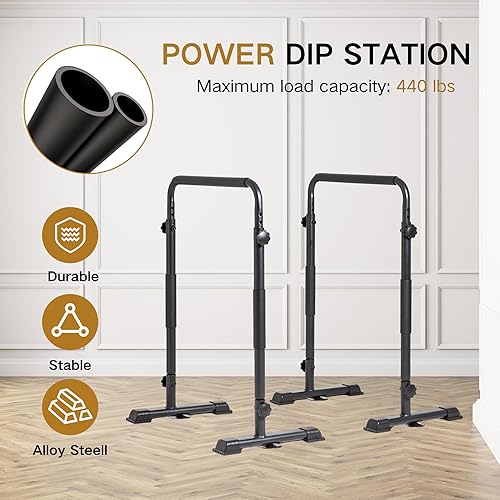 Miniatura 2 de BARWING Dip Bars Dip Station with Adjustable Ultra-Stable Settings And Non-Slip Feet Dip Stand for Home Stabilizer Parallette Push Up Stand 2025 New