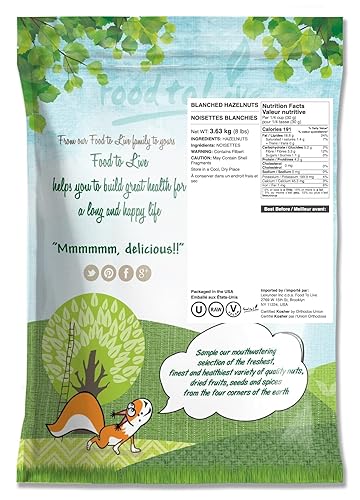 Miniatura 3 de Avellanas blanqueadas, 8 libras - Filberts enteros crudos, sin piel, sin sal, nueces sin tostar, aperitivo vegano, kosher, a granel. Buena fuente de