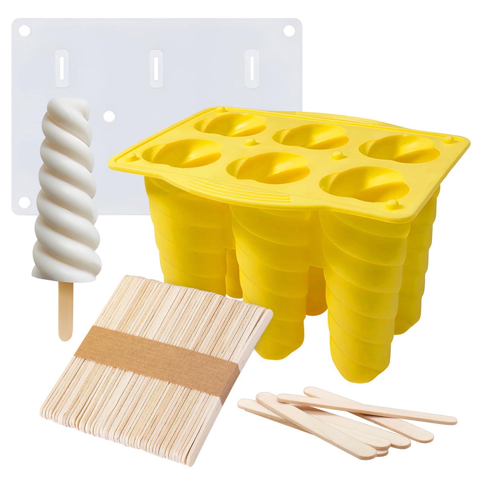 Moldes de silicona para paletas de helado, sin BPA, fáciles de usar y reutilizables, perfectos para golosinas congeladas caseras, diseño flexible para una fácil liberación, herramienta de cocina