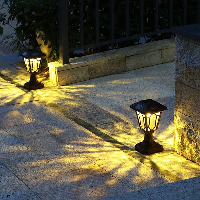 Lámpara de columna solar estilo europeo para exteriores miniatura 6