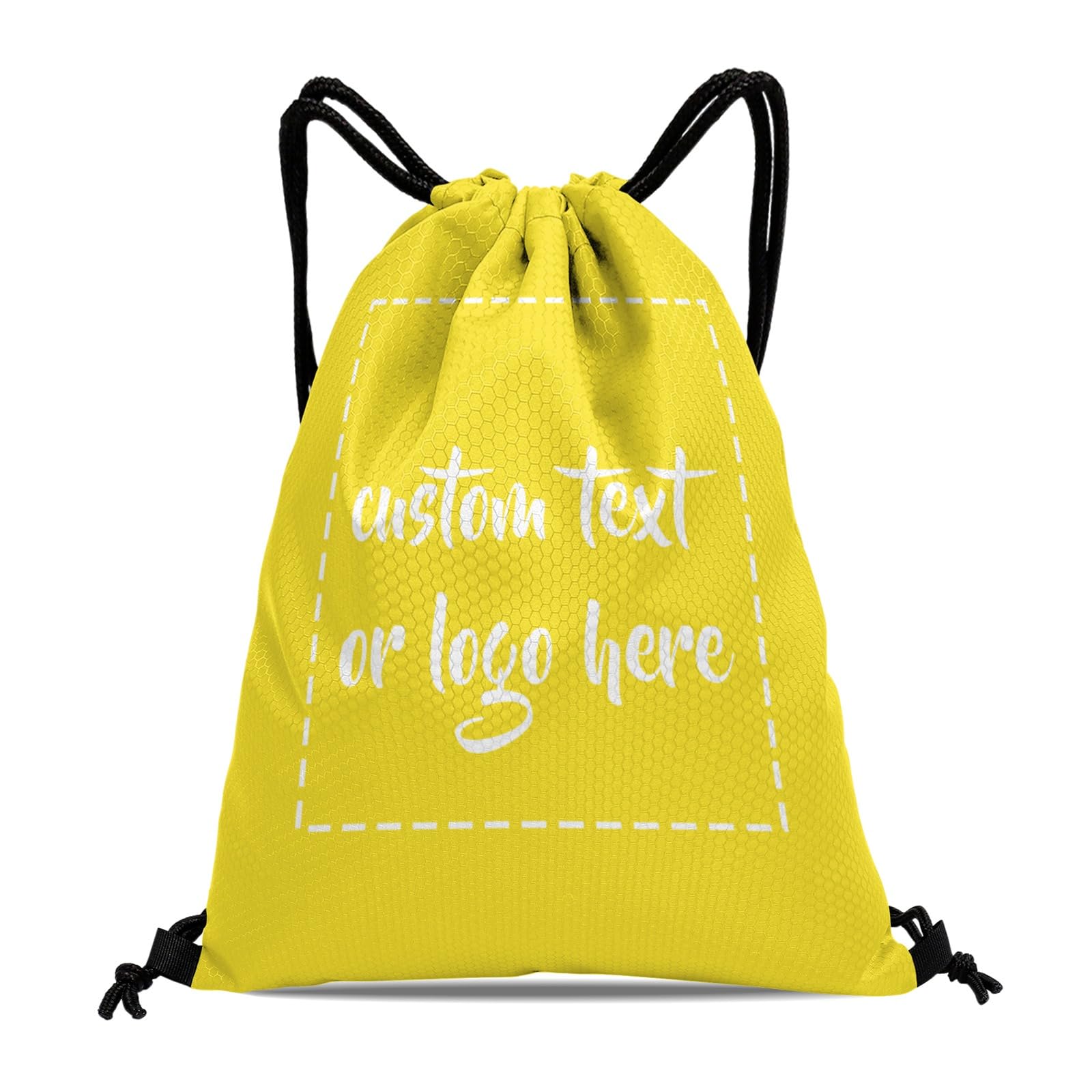 Custom Drawstring Bags with Logo Name Text Oxford Cloth Personalized Drawstring Backpack Waterpoof Customized Drawstring Pockets Cinch Sack for Gym, Outdoor, Indoor, Sports, 1 Pack