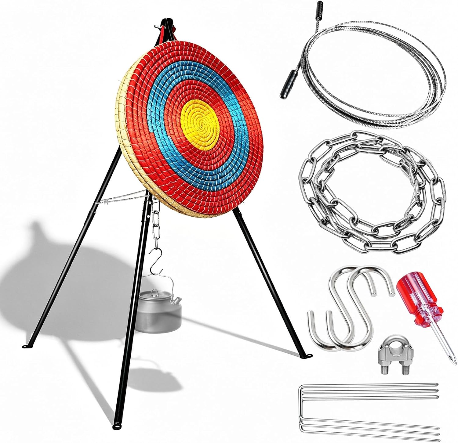 Archery Target and Target Outdoor Archery Stand Set, Heavy-Gauge Metal, Foldable Archery Targets Stand for Backyard, Professional Archery Target ShelfIdeal for Archery Camping