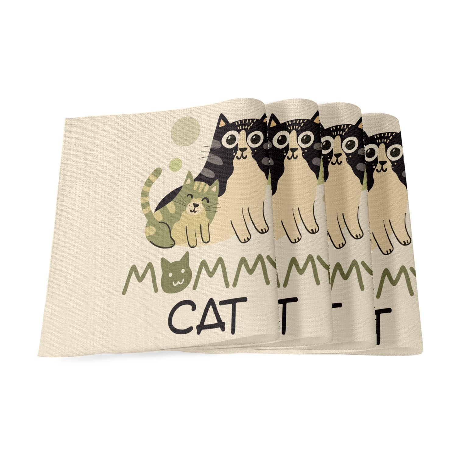 Sets de table en lin de qualité supérieure motif chaton grand format