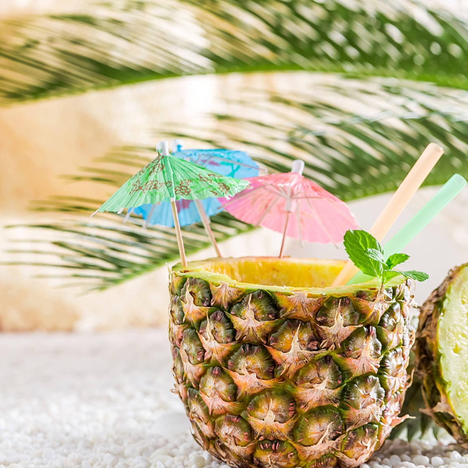 WANGCL 50 piezas de sombrillas de cóctel de color tropical, para decoración de bebidas, fiestas, bares, postres, actividades al aire libre